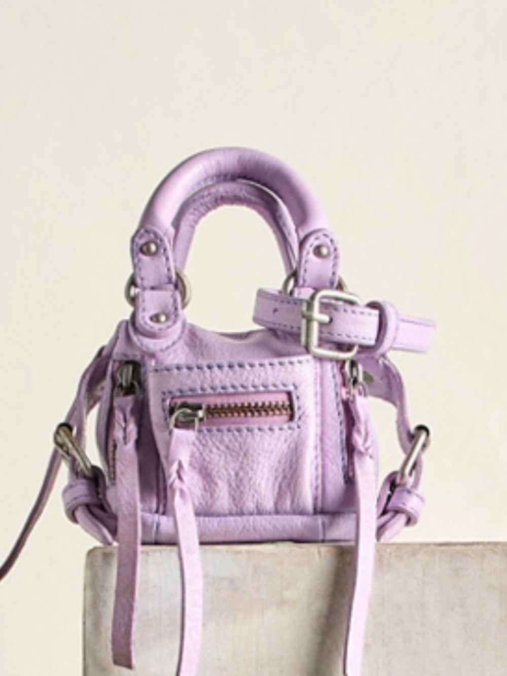 FREE PEOPLE LAVENDER Lilac Mini Leather MICRO Emerson Satchel BAG - new
